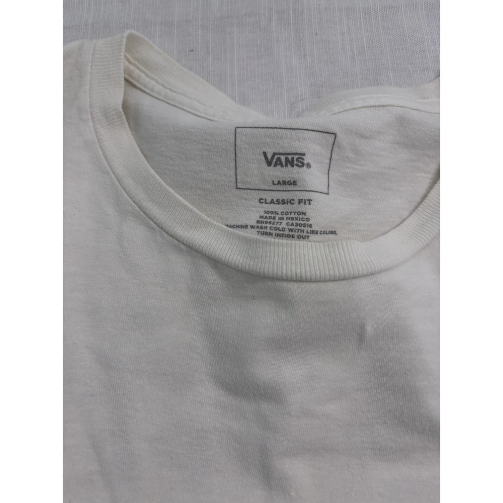Vans Shirt Mens Size Large White Short Sleeve Skater Park Series Logo Print - Picture 5 of 5